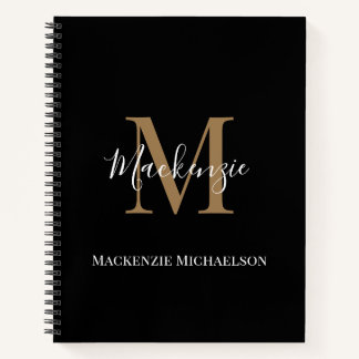 Eleganter Name des Personalisierten Monogrammes Notizbuch