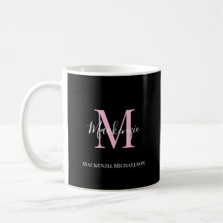 Eleganter Name des Personalisierten Monogramms in Kaffeetasse