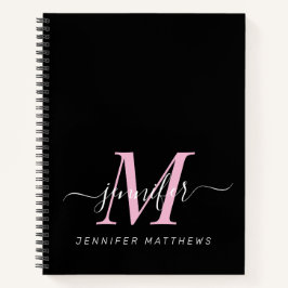 Eleganter Name des Personalisierten Monogramms in  Notizbuch