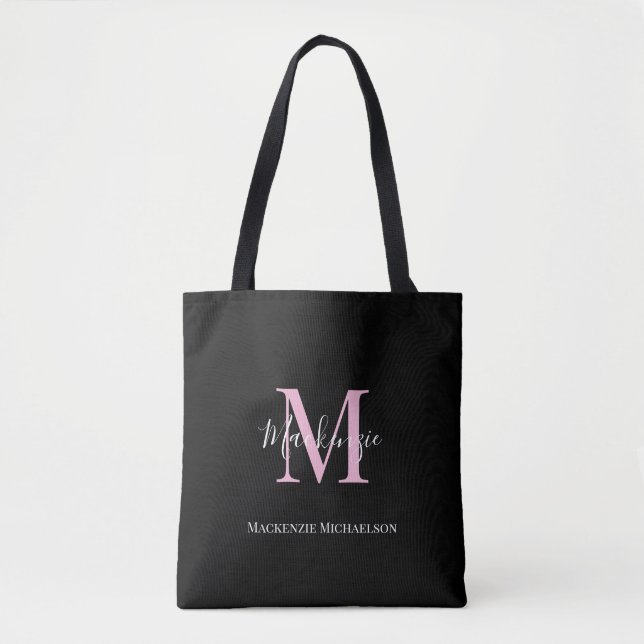 Eleganter Name des Personalisierten Monogramms in  Tasche (Vorderseite)