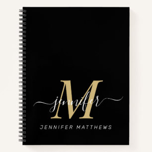 Eleganter Name des Personalisierten Monogramms Notizbuch