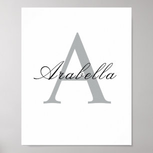 Eleganter Name des Personalisierten Monogramms Poster