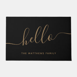Eleganter Name des schwarzen Goldenen Drehbuchs Ha Fußmatte