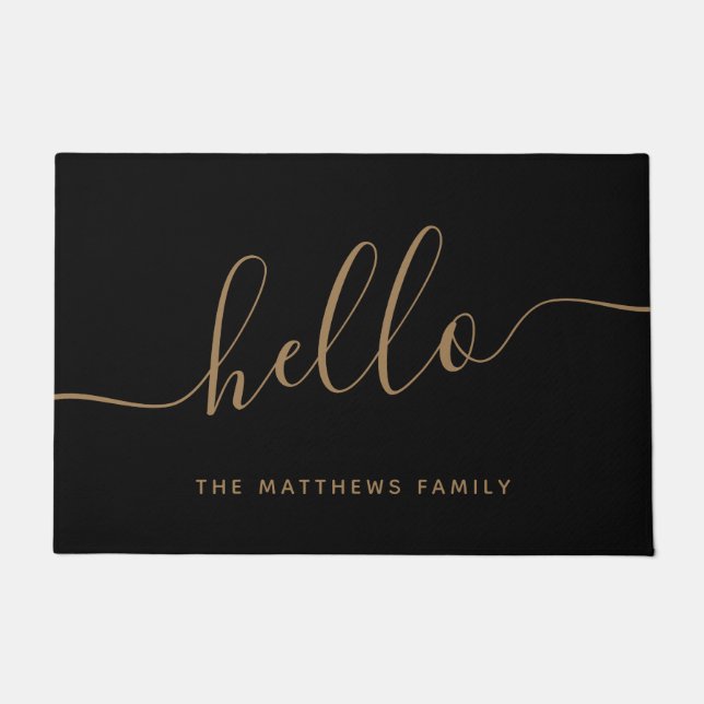 Eleganter Name des schwarzen Goldenen Drehbuchs Ha Fußmatte (Vorderseite)