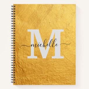 Eleganter Name des Schwarzen Monogramms Notizbuch