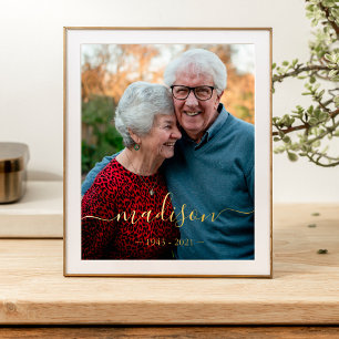 Eleganter Name Foto Memorial Keepake Foliendrucke