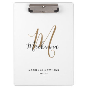 Eleganter Name für das Schwarze Gold Monogram, Gi Klemmbrett