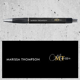 Eleganter Name für das Schwarze Gold-Monogramm-Skr Kugelschreiber