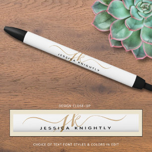 Eleganter Name für Monogramm-Monogramm-Schriftzeic Kugelschreiber