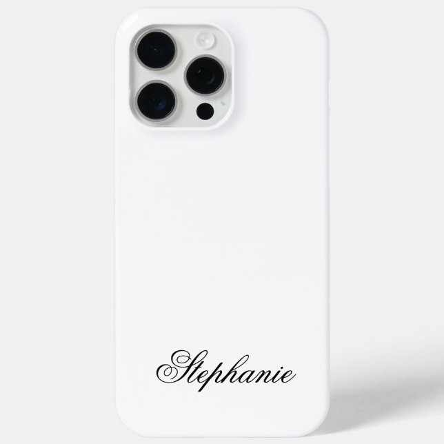 Eleganter Name für Schwarz-Weiß-Monogramm Case-Mate iPhone Hülle (Rückseite)
