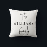 Eleganter Name für Skriptkalligrafie Kissen<br><div class="desc">Elegante Signature Script Calligrafy Personalisiert Familienname Throw Kissen. Individuelle Name einfache klassische kalligraphische Typografie Design.</div>