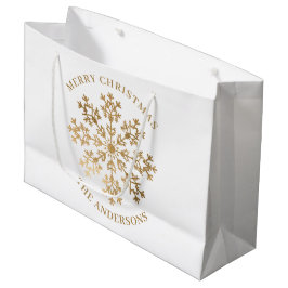 Eleganter Name Gold Snowflake Große Geschenktüte