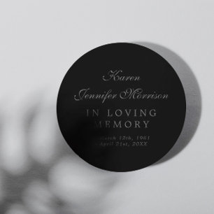Eleganter Name in Script Black in Love Memory Runder Aufkleber