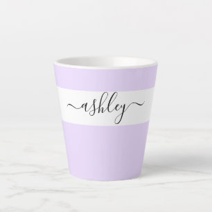 Eleganter Name in Script Typografie Lavender Milchtasse