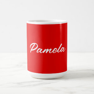 Eleganter Name Minimalistischer Warm-Rot Kaffeetasse