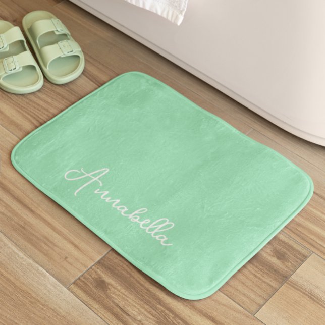 Eleganter Name Mint Green Badematte (Von Creator hochgeladen)