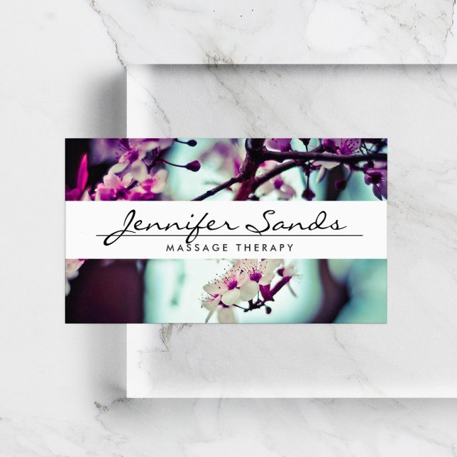 ELEGANTER NAME MIT CHERRY BLOSSOMS Business Card Visitenkarte (Von Creator hochgeladen)