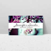 ELEGANTER NAME MIT CHERRY BLOSSOMS II-Visitenkarte