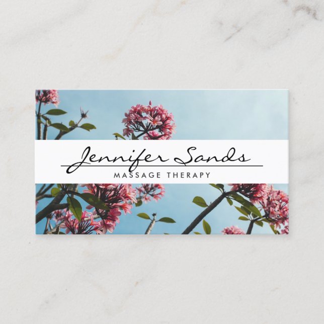 ELEGANTER NAME MIT CHERRY BLOSSOMS II-Visitenkarte Visitenkarte (Vorderseite)