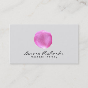 Eleganter Name mit rosa Blume Petal I Visitenkarte