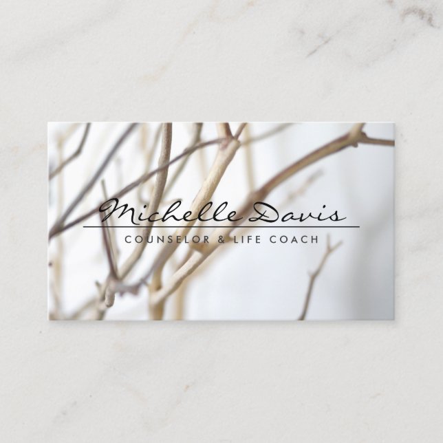 ELEGANTER NAME MIT TREE BRANCHES Business Card Visitenkarte (Vorderseite)