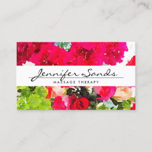 ELEGANTER NAME MIT WATERCOLOR BOUQUET VISITENKARTE