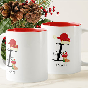 Eleganter Name Modernes Skript Alle Buchstaben I W Zweifarbige Tasse