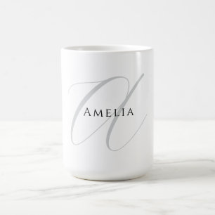 Eleganter Name Monogramm Anfangsbuchstabe Kalligra Kaffeetasse