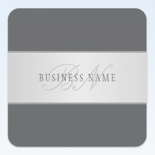 Eleganter Name & Monogramm-Buchstabe (oder anderer Quadratischer Aufkleber