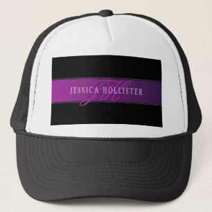 Eleganter Name & monogrammiertes Initial/Initialen Truckerkappe