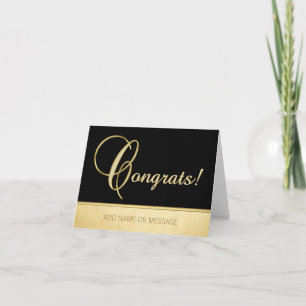 Eleganter Name Personalisiertes Schwarz Gold GRATU Karte