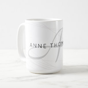 eleganter Name und anfängliches (Monogramm) Weiß 1 Kaffeetasse