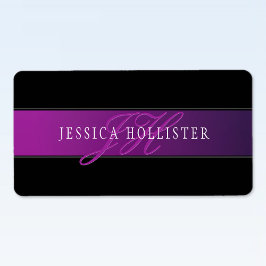 Eleganter Name und Mit Monogramm Initial/s Adressaufkleber