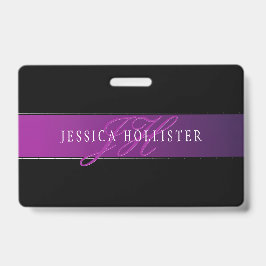 Eleganter Name und Mit Monogramm Initial/s Ausweis