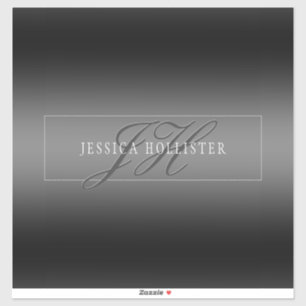 Eleganter Name und Mit Monogramm Initialen   Schwa Aufkleber