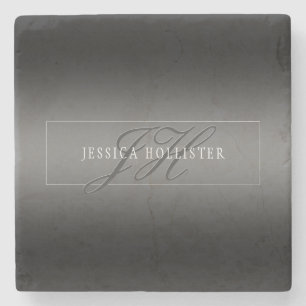 Eleganter Name und Mit Monogramm Initialen Schwa Steinuntersetzer