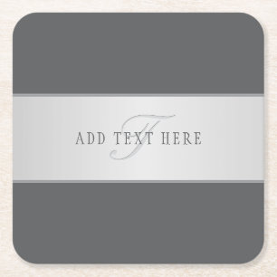 Eleganter Name und Monogrammschrift (oder anderer  Rechteckiger Pappuntersetzer