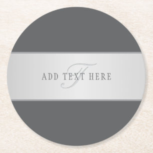 Eleganter Name und Monogrammschrift (oder anderer  Runder Pappuntersetzer