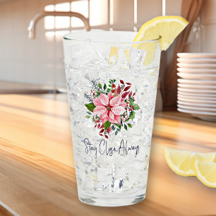 Eleganter Name Zitat Rosa Weihnachtsstern 0,5l Pin Glas