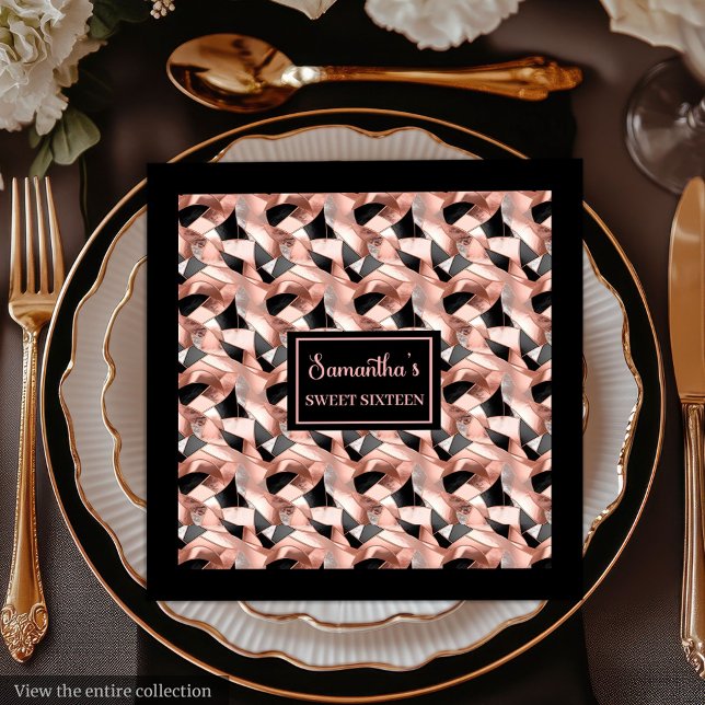 Eleganter Napkins Rose Gold Glitzer Table Akzent Serviette (Elegant Napkins Rose Gold Glitter Table Accent)