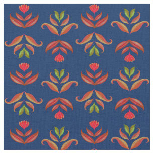 Eleganter Navy Blauer Folk Rustikaler, gemütlicher Stoff