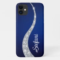 Eleganter Navy Blue Silver Imitate Glitzer Online