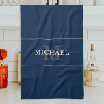 Eleganter Navy Blue Silver Monogram Individuelle N Geschirrtuch<br><div class="desc">Passen Sie den Text an und erstellen Sie einfach Ihr personalisiertes Küchentuch. Klicken Sie auf BEARBEITEN, um die Textfarbe oder Hintergrundfarbe zu ändern. Sie können dieses Design auf anderen Zazzle-Produkten übertragen und an die meisten Zazzle-Produkte anpassen. Standard Studio-Designs werden in hochauflösender Grafik für berufliche Drucke erstellt. Vielen Dank, dass Sie...</div>