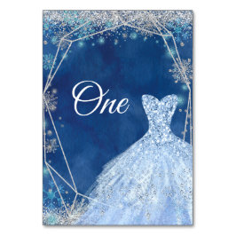 Eleganter Navy Glitzer Weihnachtsschneeflocke Xv A Tischnummer