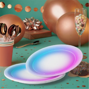 Eleganter Neon rosa Retro schwarz Sweet 16. Geburt Pappteller