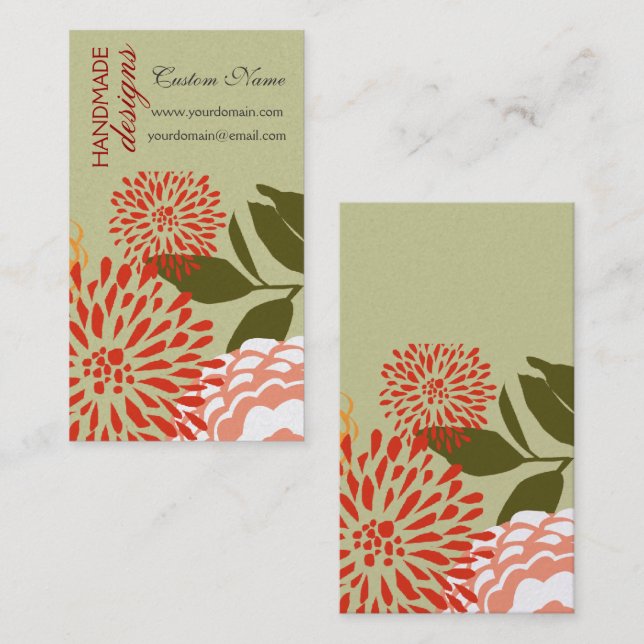 Eleganter neuer Blumen-Sommer-Frühling mit Blumen Visitenkarte (Vorne/Hinten)
