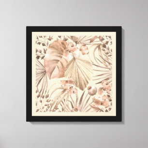 Eleganter neutraler botanischer Kunstdruck Leinwanddruck