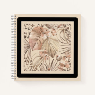 Eleganter neutraler botanischer Kunstdruck Notizbuch