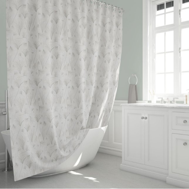 Eleganter neutraler Charakter Inspiriert Duschvorhang (Elegant Neutral Nature Inspired Shower Curtain from Jenn Steffen Art for Studio Posies.)