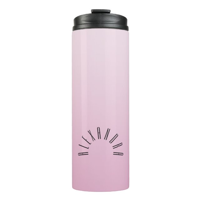 Eleganter neutraler glänzender Korallenrosa-Indivi Thermosbecher (Vorderseite)